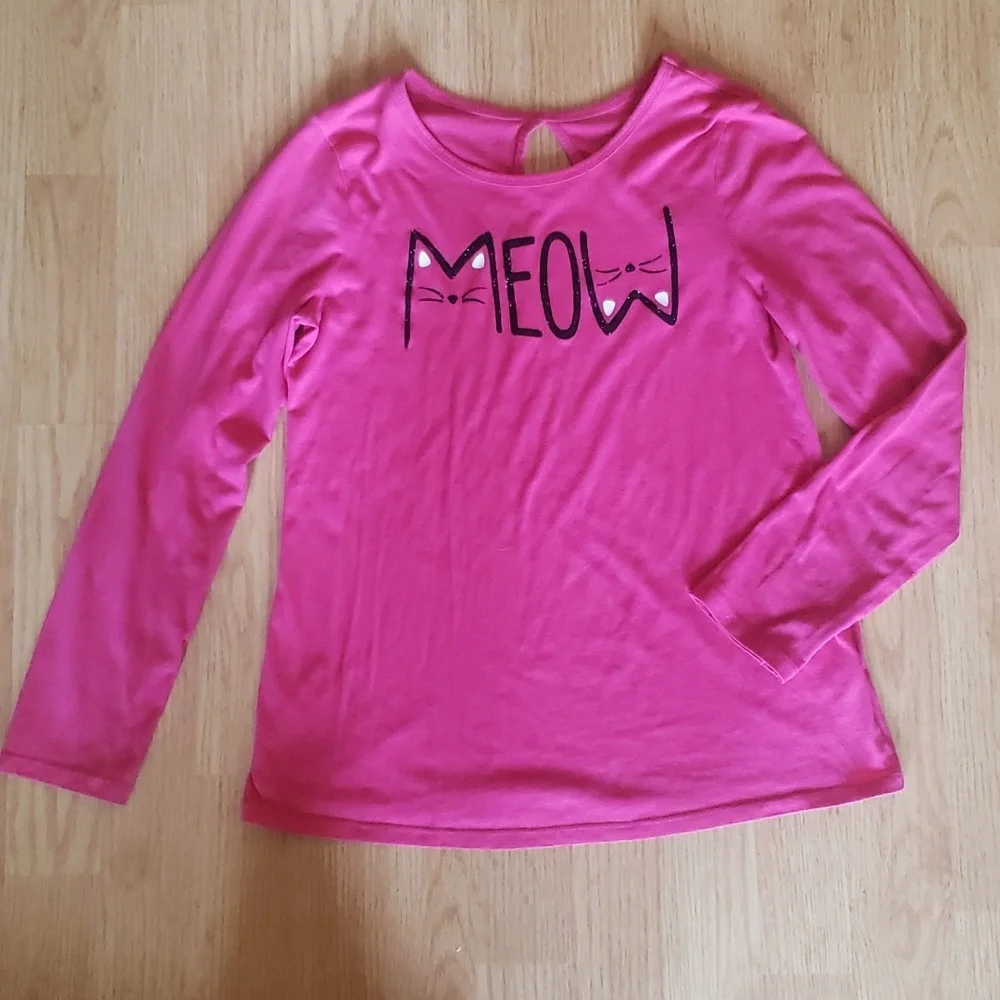 Glitter MEOW Cat Fun Shirt Size 12 by Justice